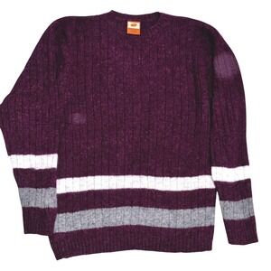 FARGO Clothing Supply Co. Women Burgundy 100% Wool Shetland Oversizes Sweater Lg